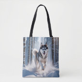 Siberische Husky Elegant Canvas Canvas tas (Voorkant)
