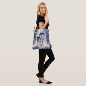 Siberische Husky Elegant Canvas Canvas tas (Op model)