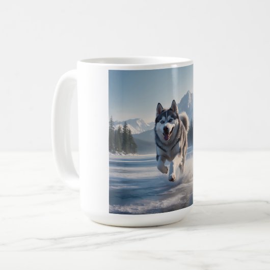 Siberische Husky Elegant Coffee Mok (Voorkant links)