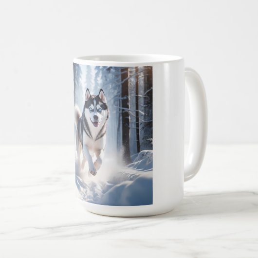 Siberische Husky Elegant Coffee Mok (Voorkant rechts)