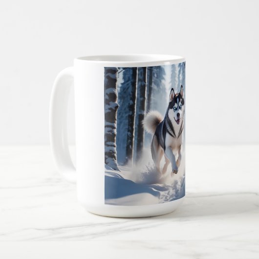 Siberische Husky Elegant Coffee Mok (Voorkant links)