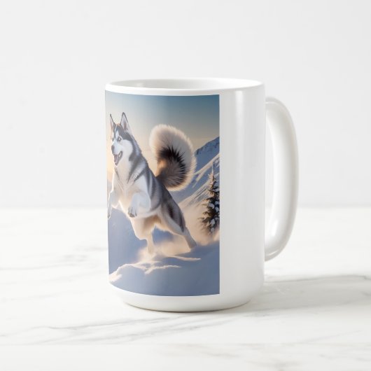 Siberische Husky Elegant Coffee Mok (Voorkant rechts)
