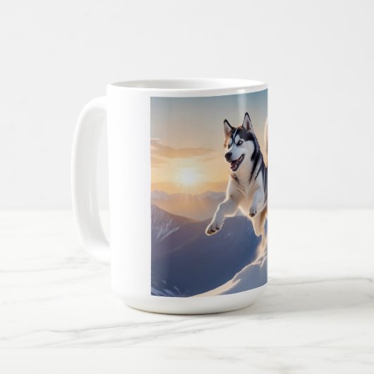 Siberische Husky Elegant Coffee Mok (Voorkant links)
