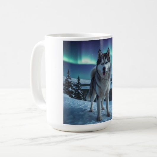 Siberische Husky Elegant Coffee Mok (Voorkant links)