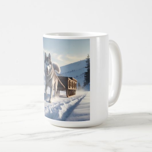 Siberische Husky Elegant Coffee Mok (Voorkant rechts)