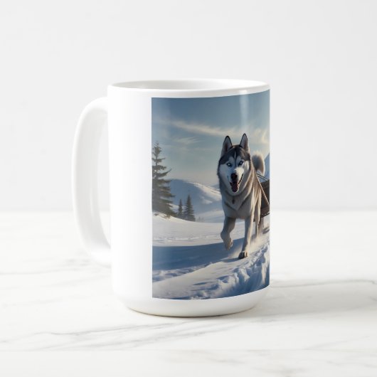 Siberische Husky Elegant Coffee Mok (Voorkant links)
