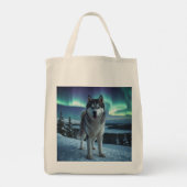 Siberische Husky Elegante Kruidenier Canvas tas (Achterkant)