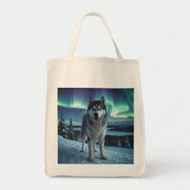 Siberische Husky Elegante Kruidenier Canvas tas