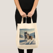 Siberische Husky Elegante Kruidenier Canvas tas (Voorkant (product))