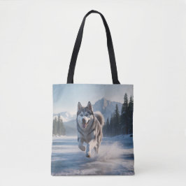 Siberische Husky Elegante Schouder Canvas tas