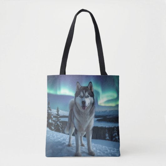 Siberische Husky Elegante Schouder Canvas tas (Voorkant)