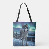 Siberische Husky Elegante Schouder Canvas tas (Achterkant)