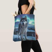 Siberische Husky Elegante Schouder Canvas tas (Dichtbij)