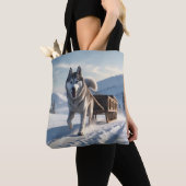 Siberische Husky Elegante Schouder Canvas tas (Dichtbij)