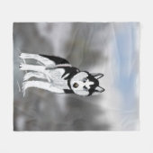 Siberische Husky Fleece Deken (Voorkant (Horizontaal))