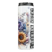 Siberische Husky Floral Fantasy Thermosbeker (Achterkant)