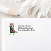 Siberische Husky foto retouradres Etiket (Insitu)