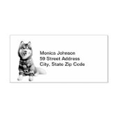 Siberische Husky foto retouradres Zelfinktende Stempel (Design)