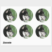 Siberische Husky Foto Ronde Sticker (Vel)