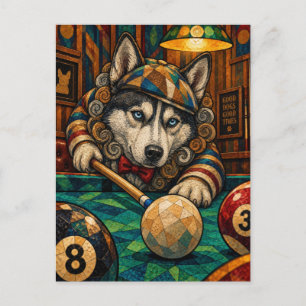 Siberische Husky, Geometrisch Mozaïek Briefkaart