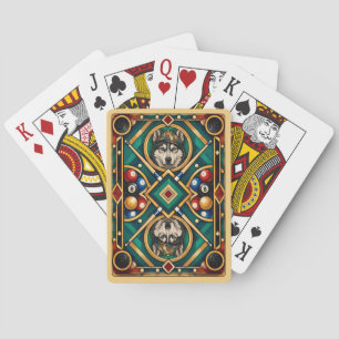 Siberische Husky, Geometrisch Mozaïek Pokerkaarten