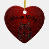 Siberische Husky Gepersonaliseerd Hart Ornament -  (Voorkant)