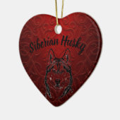Siberische Husky Gepersonaliseerd Hart Ornament -  (Links)
