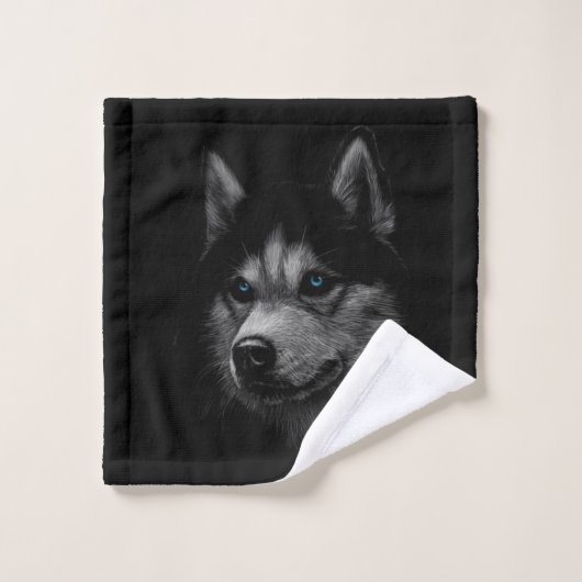 Siberische Husky Gezicht Bad Handdoek (Wasdoekje)