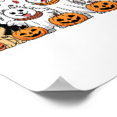 Siberische Husky Ghost Herfst Herfst Thanksgiving  Poster (Hoek)