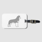 siberische husky grijs en witte silo bagagelabel (Voorkant (horizontaal))