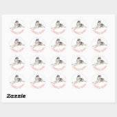 Siberische Husky Grijs Zwart Puppy Hond Rood Liefd Ronde Sticker (Vel)