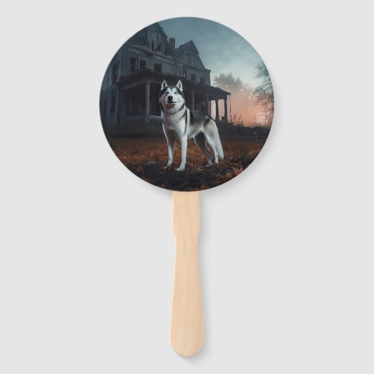 Siberische Husky Halloween eng Handwaaier (Voorkant)