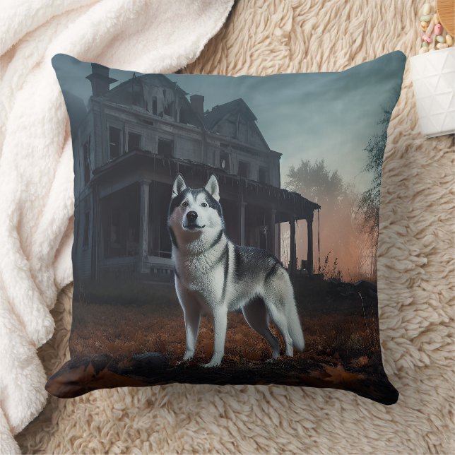 Siberische Husky Halloween eng Kussen (Deken)