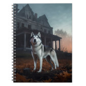 Siberische Husky Halloween eng Notitieboek (Voorkant)