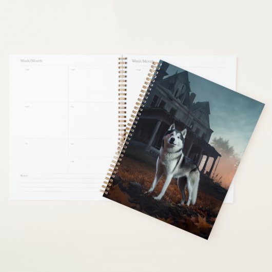 Siberische Husky Halloween eng Planner (Display)