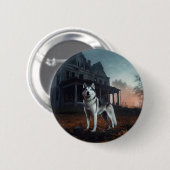 Siberische Husky Halloween eng Ronde Button 5,7 Cm (Voorkant /achterkant)