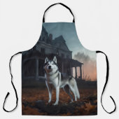 Siberische Husky Halloween eng Schort (Voorkant)