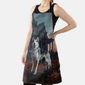 Siberische Husky Halloween eng Schort (Insitu)