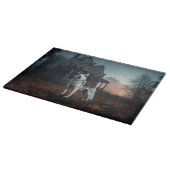 Siberische Husky Halloween eng Snijplank (Hoek)