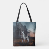 Siberische Husky Halloween eng Tote Bag (Achterkant)