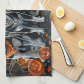 Siberische Husky Halloween Spokengeest Theedoek (Quarter Fold)