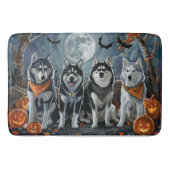 Siberische Husky Halloween Spooky Badmat (Voorkant)