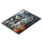 Siberische Husky Halloween Spooky Notitieboek (Linkerzijde)