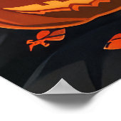 Siberische Husky Halloween Spooky Poster (Hoek)