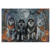 Siberische Husky Halloween Spooky Snijplank (Voorkant)