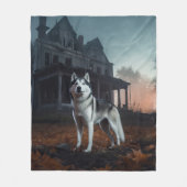 Siberische Husky Halloween Verschrikkelijk Fleece Deken (Voorkant)