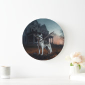 Siberische Husky Halloween Verschrikkelijk Grote Klok (Huis)