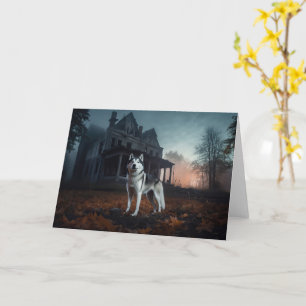 Siberische Husky Halloween Verschrikkelijk Kaart