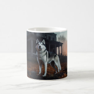 Siberische Husky Halloween Verschrikkelijk Koffiemok