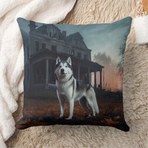 Siberische Husky Halloween Verschrikkelijk Kussen